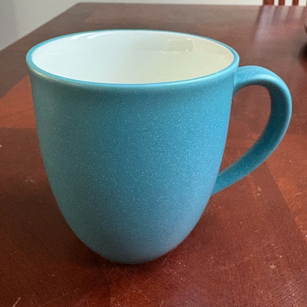 NORITAKE Colorwave Turquoise Coffee Tea Mug Cup Active Pattern Lot of 2